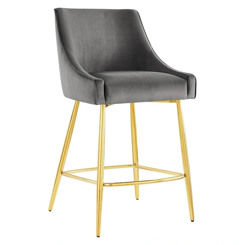 Tabouret de comptoir Discern en velours performance