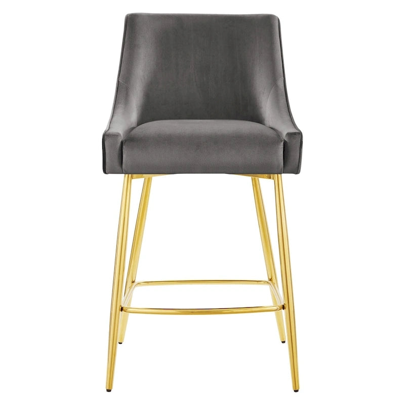 Tabouret de comptoir Discern en velours performance