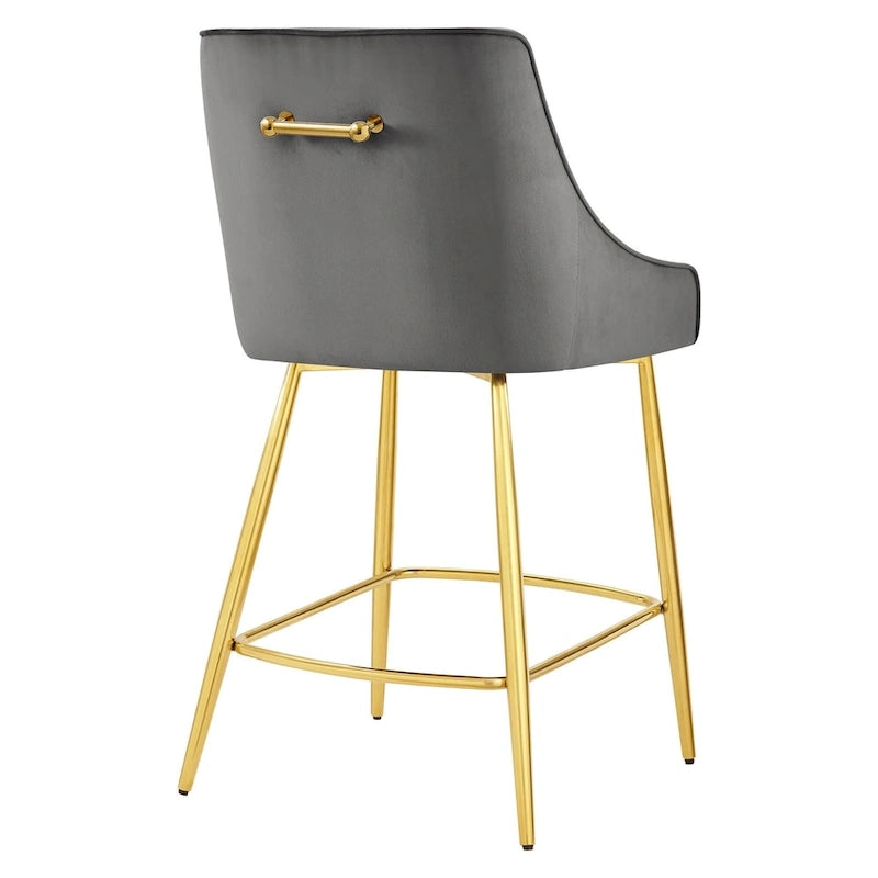 Tabouret de comptoir Discern en velours performance
