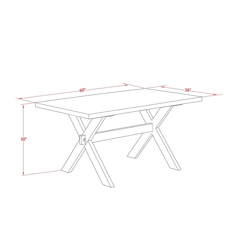 East West Furniture Ensemble de salle à manger – une table à manger et des chaises Parson noires, finition brossée noire. (Options de tissus d'ameublement et de pièces)