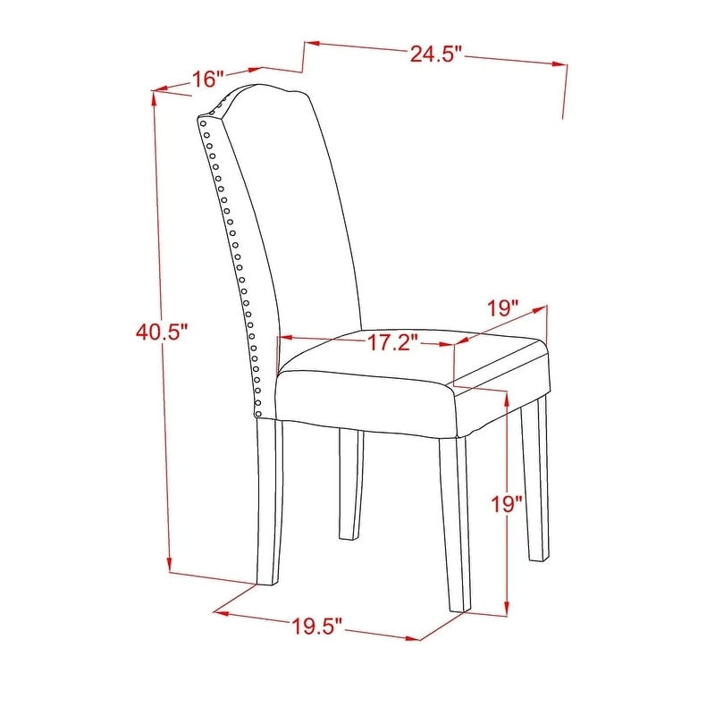 East West Furniture Ensemble de salle à manger – une table à manger et des chaises Parson noires, finition brossée noire. (Options de tissus d'ameublement et de pièces)