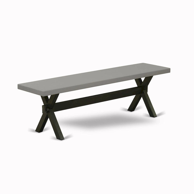 East West Furniture Ensemble de salle à manger – une table à manger et des chaises Parson noires, finition brossée noire. (Options de tissus d'ameublement et de pièces)