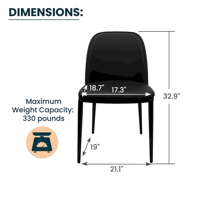 Chaise de salle à manger LeisureMod Tule avec assise et dossier rembourrés