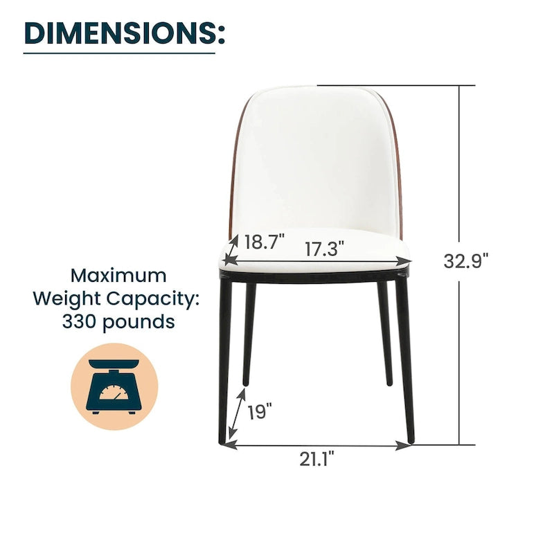 Chaise de salle à manger LeisureMod Tule avec assise et dossier rembourrés