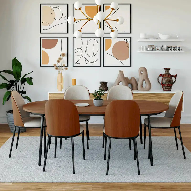 Chaise de salle à manger LeisureMod Tule avec assise et dossier rembourrés