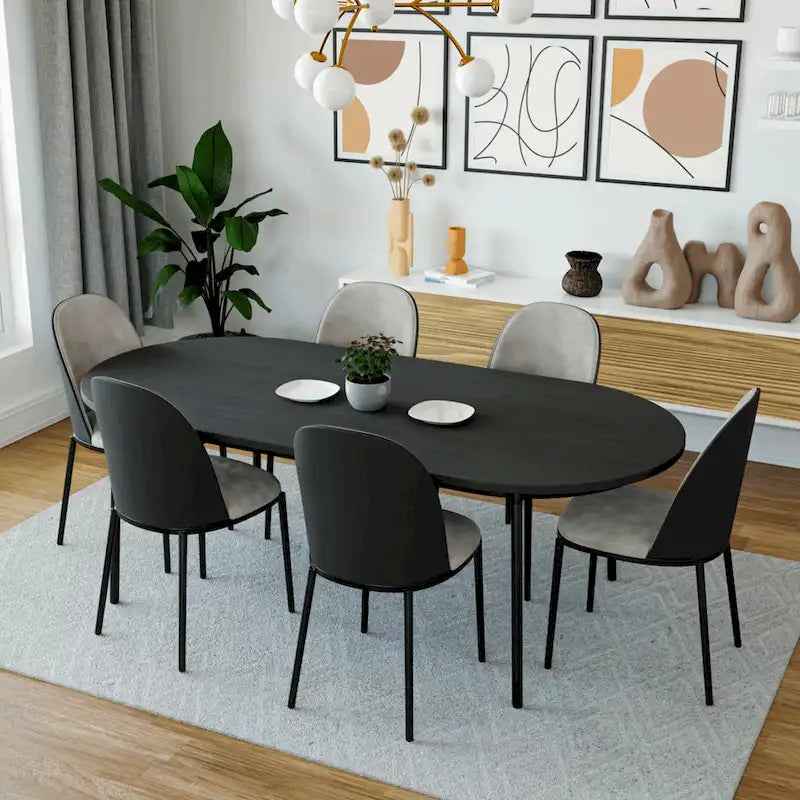 Chaise de salle à manger LeisureMod Tule avec assise et dossier rembourrés