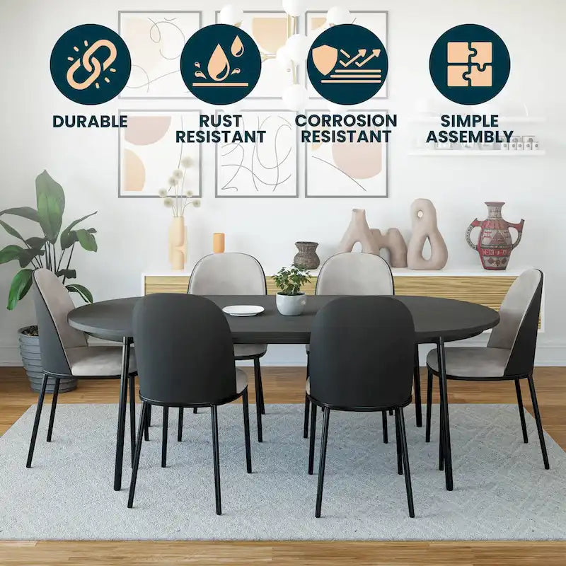 Chaise de salle à manger LeisureMod Tule avec assise et dossier rembourrés