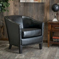 Austin Black Bonded Leather Club Chair by Christopher Knight Home