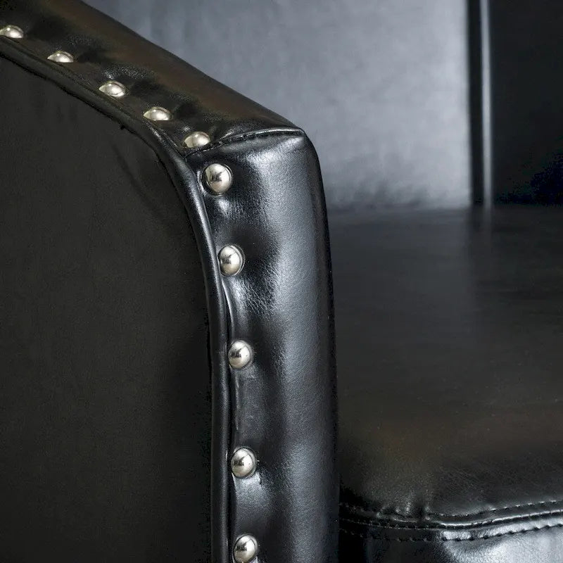 Fauteuil club en cuir reconstitué noir Austin de Christopher Knight Home