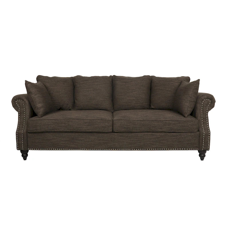 Canapé 3 places Manbow Fabric Pillowback avec garniture cloutée par Christopher Knight Home