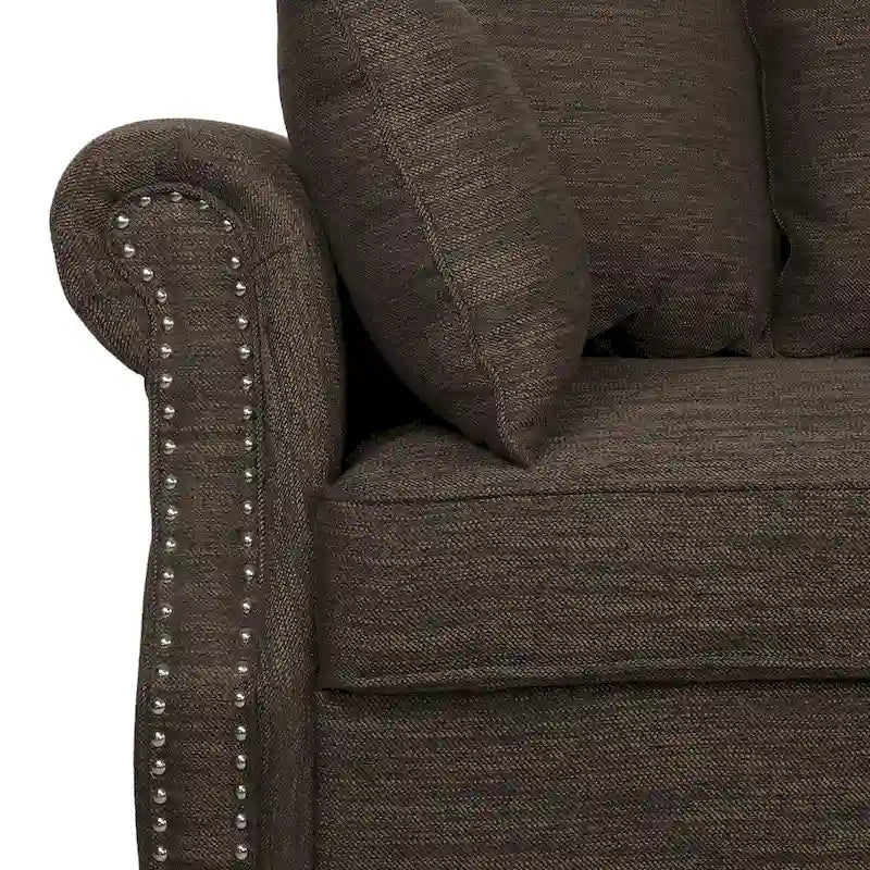 Canapé 3 places Manbow Fabric Pillowback avec garniture cloutée par Christopher Knight Home