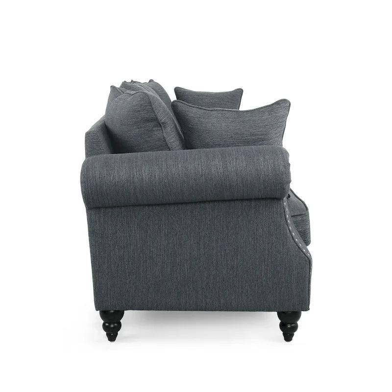 Canapé 3 places Manbow Fabric Pillowback avec garniture cloutée par Christopher Knight Home