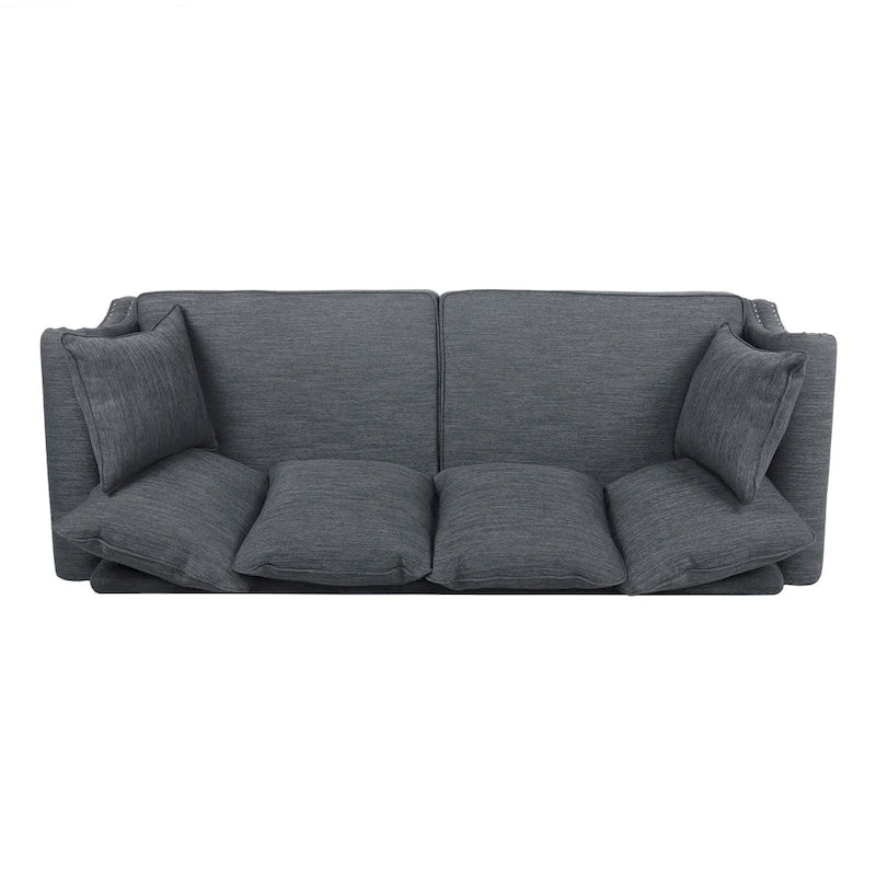 Canapé 3 places Manbow Fabric Pillowback avec garniture cloutée par Christopher Knight Home