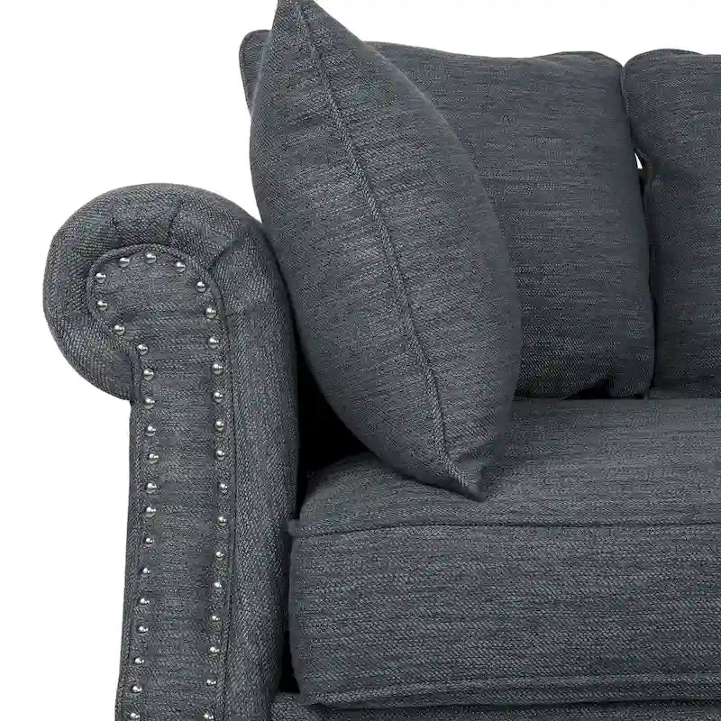 Canapé 3 places Manbow Fabric Pillowback avec garniture cloutée par Christopher Knight Home