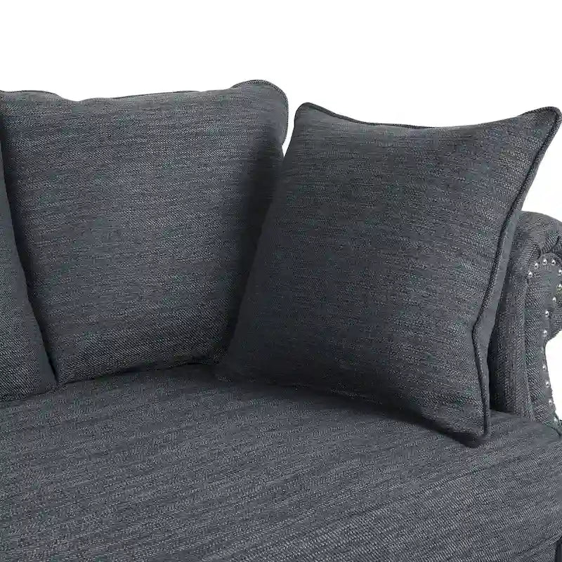 Canapé 3 places Manbow Fabric Pillowback avec garniture cloutée par Christopher Knight Home