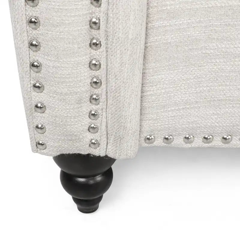 Canapé 3 places Manbow Fabric Pillowback avec garniture cloutée par Christopher Knight Home