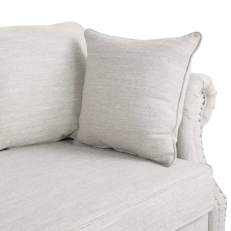 Canapé 3 places Manbow Fabric Pillowback avec garniture cloutée par Christopher Knight Home