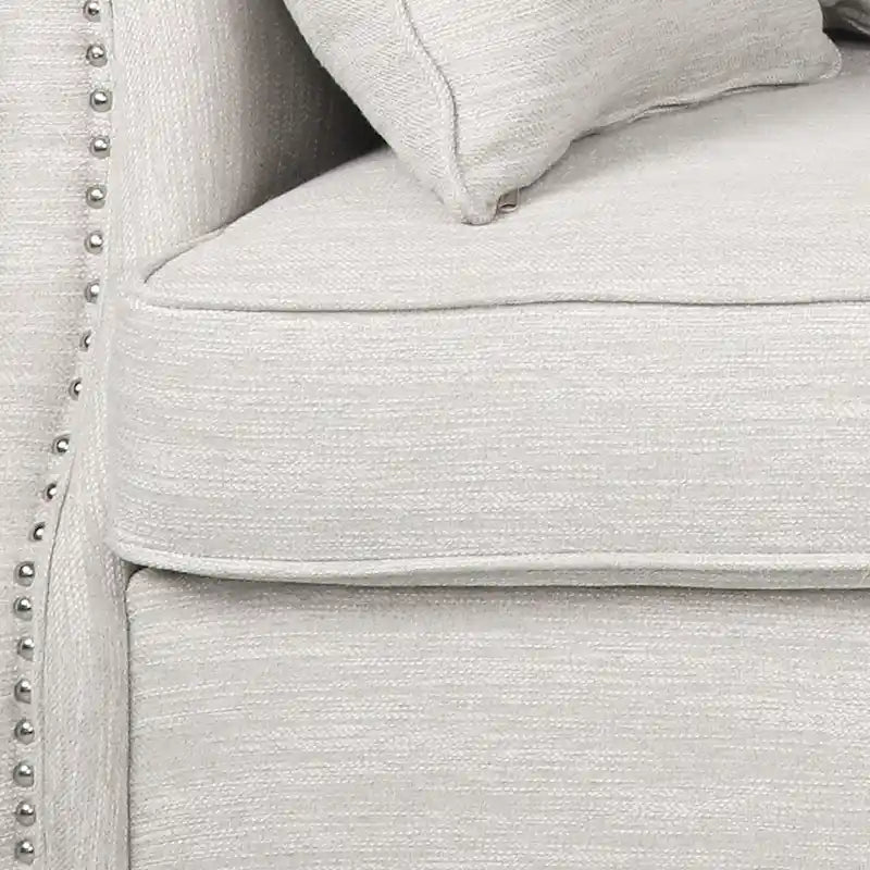 Canapé 3 places Manbow Fabric Pillowback avec garniture cloutée par Christopher Knight Home