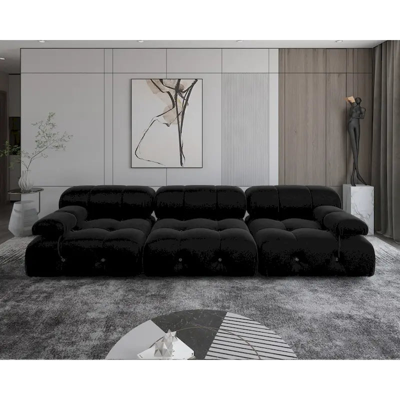 Canapé modulable réversible 3 places en velours