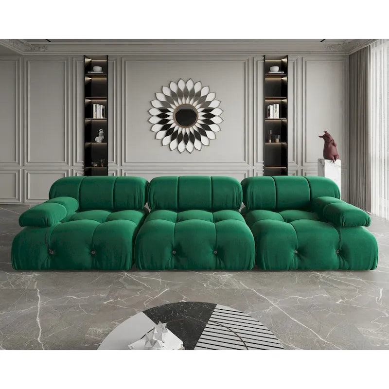 Canapé modulable réversible 3 places en velours