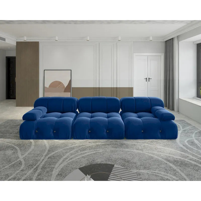 Canapé modulable réversible 3 places en velours