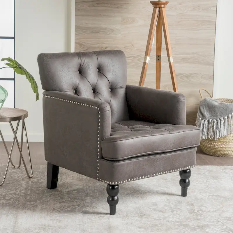 Fauteuil club en microfibre Malone par Christopher Knight Home - 28.00 L x 29.50 W x 33.50 H