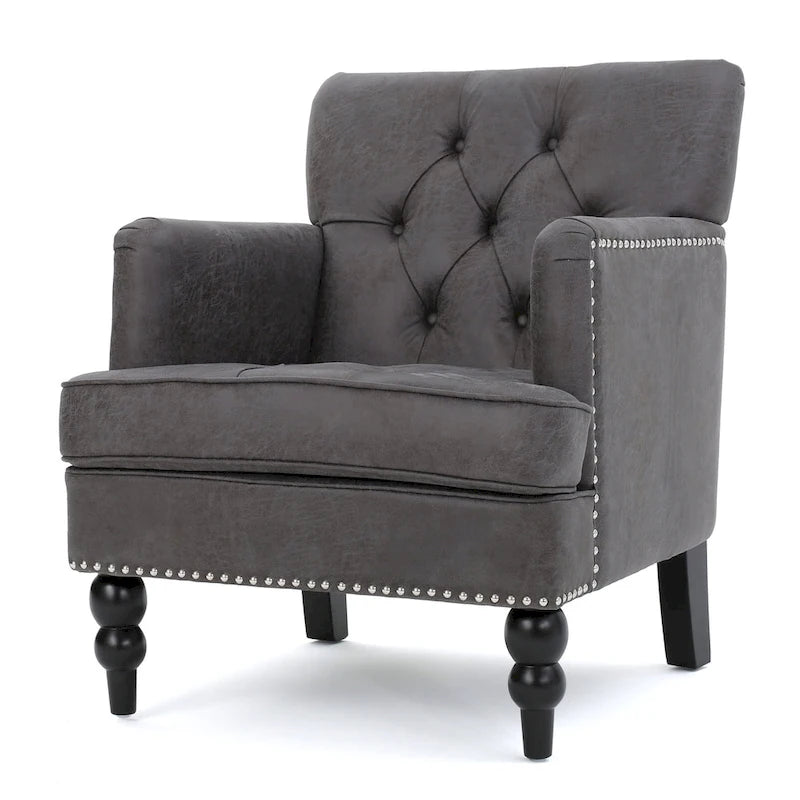 Fauteuil club en microfibre Malone par Christopher Knight Home - 28.00 L x 29.50 W x 33.50 H