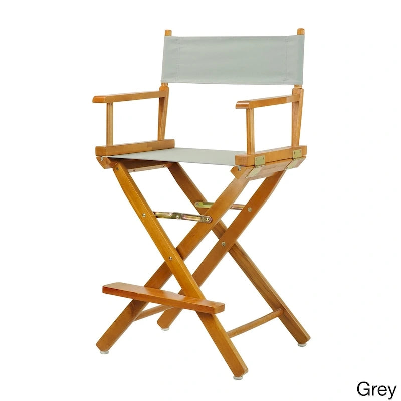 Chaise de metteur en scène couleur chêne miel, hauteur comptoir de 24 pouces