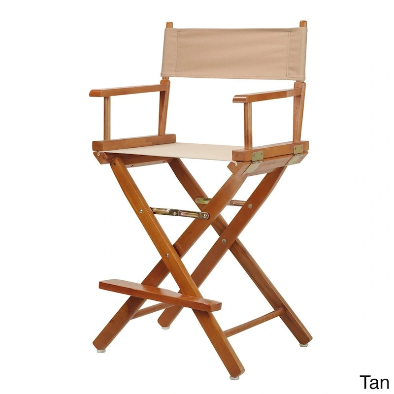 Chaise de metteur en scène couleur chêne miel, hauteur comptoir de 24 pouces