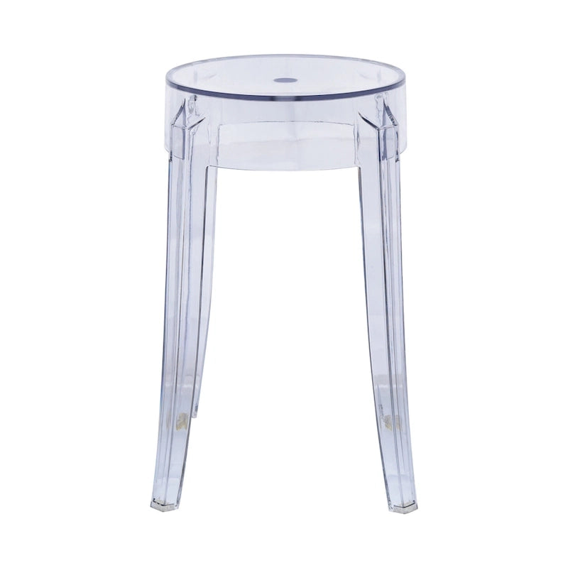 LeisureMod Tabouret de comptoir sans dossier en acrylique avec siège rond et repose-pieds de 45,7 cm – 18.1