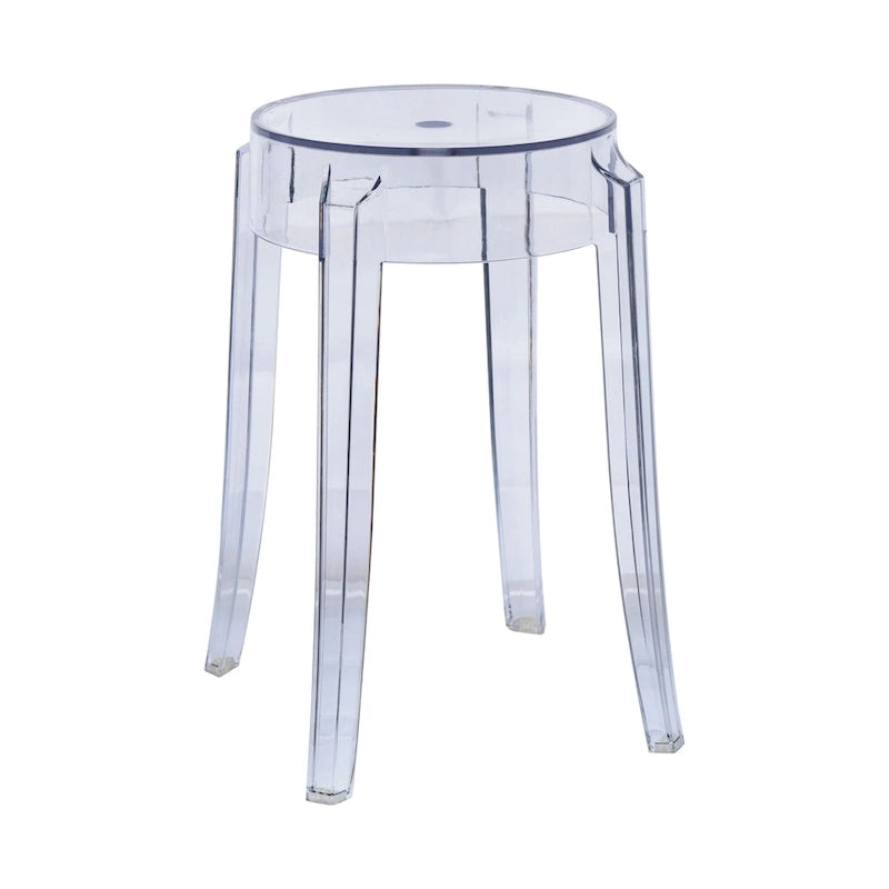 LeisureMod Tabouret de comptoir sans dossier en acrylique avec siège rond et repose-pieds de 45,7 cm – 18.1