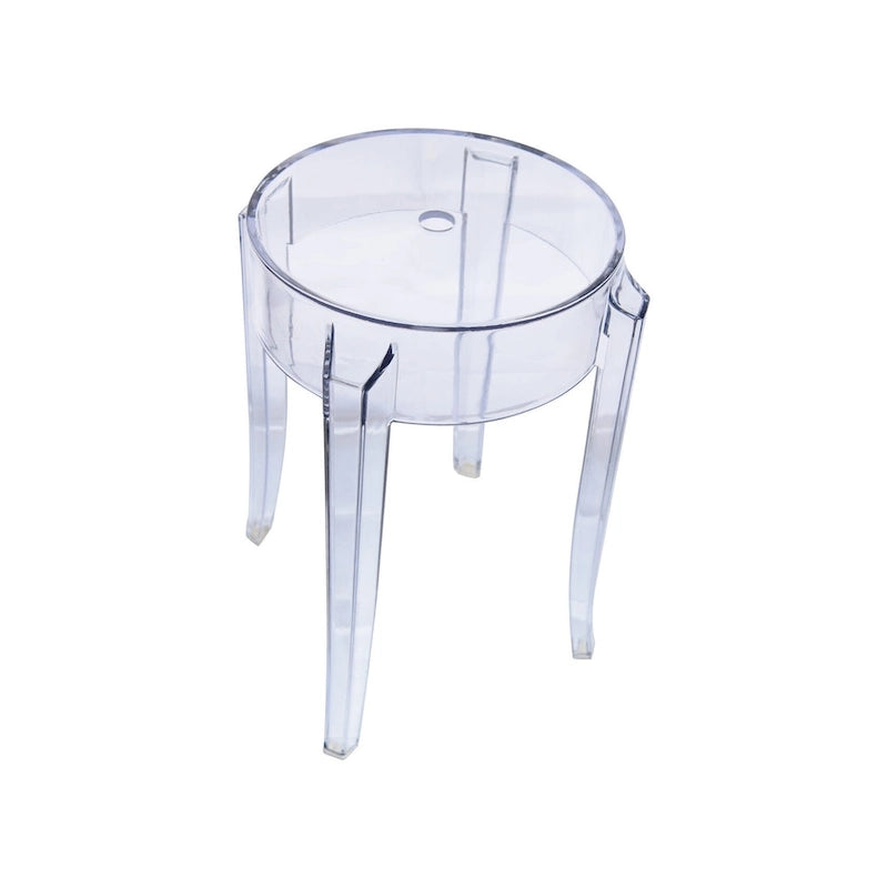 LeisureMod Tabouret de comptoir sans dossier en acrylique avec siège rond et repose-pieds de 45,7 cm – 18.1