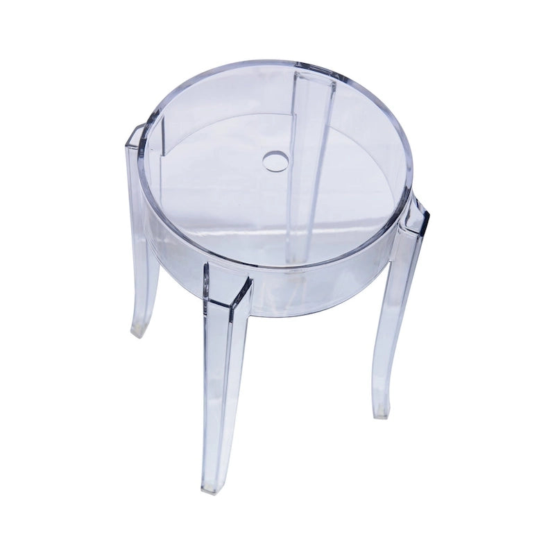 LeisureMod Tabouret de comptoir sans dossier en acrylique avec siège rond et repose-pieds de 45,7 cm – 18.1