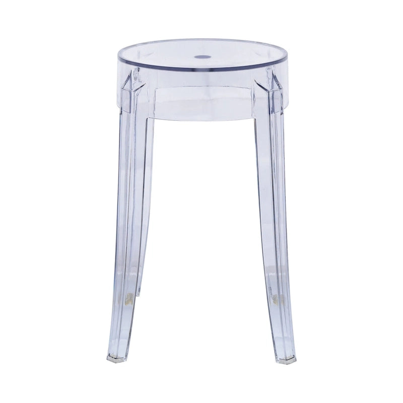 LeisureMod Tabouret de comptoir sans dossier en acrylique avec siège rond et repose-pieds de 45,7 cm – 18.1