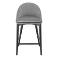 Tabouret de comptoir Baruch beige avec pieds noir mat - Lot de 1
