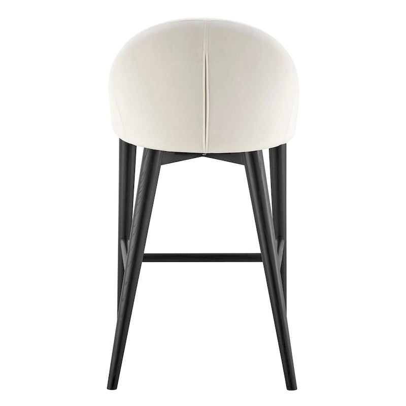 Tabouret de comptoir Baruch beige avec pieds noir mat - Lot de 1