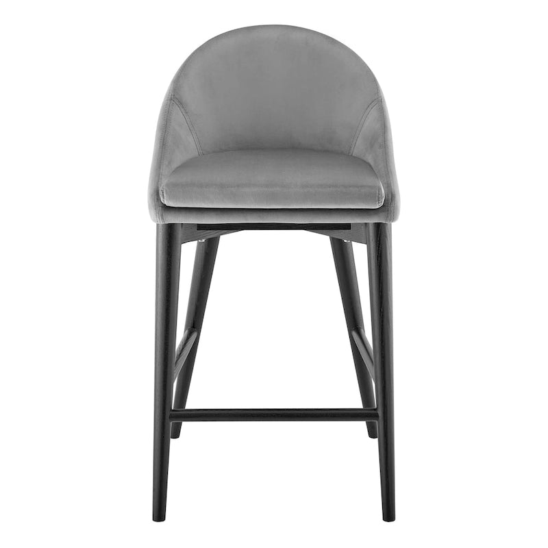 Tabouret de comptoir Baruch beige avec pieds noir mat - Lot de 1