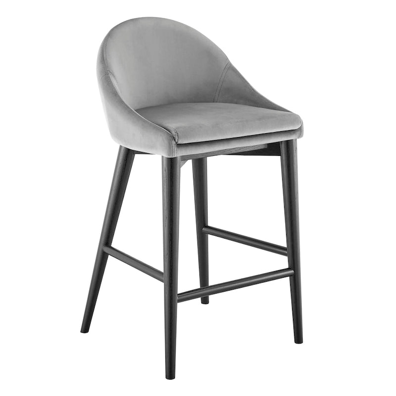 Tabouret de comptoir Baruch beige avec pieds noir mat - Lot de 1