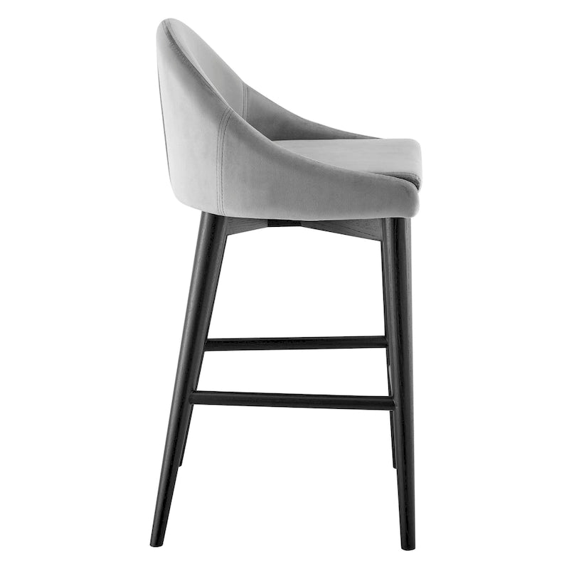 Tabouret de comptoir Baruch beige avec pieds noir mat - Lot de 1