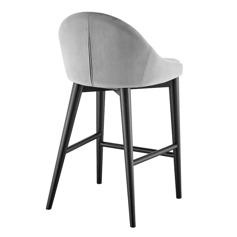 Tabouret de comptoir Baruch beige avec pieds noir mat - Lot de 1