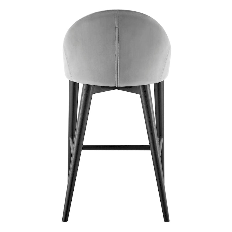 Tabouret de comptoir Baruch beige avec pieds noir mat - Lot de 1