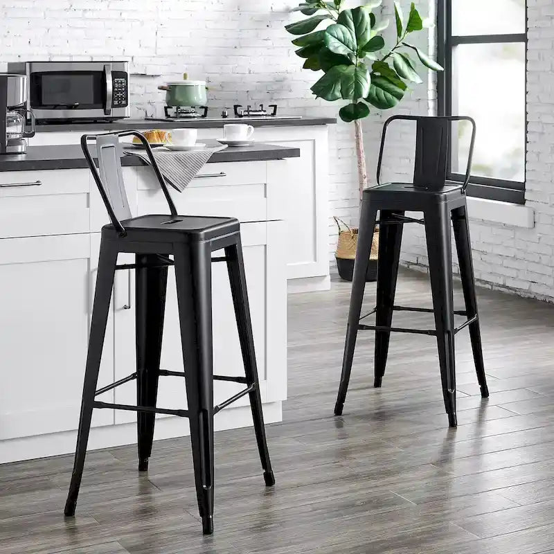 Tabouret de bar en métal AC Pacific de 30 pouces, lot de 2