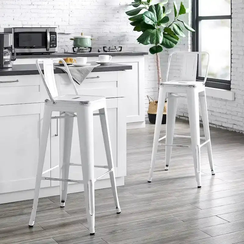 Tabouret de bar en métal AC Pacific de 30 pouces, lot de 2