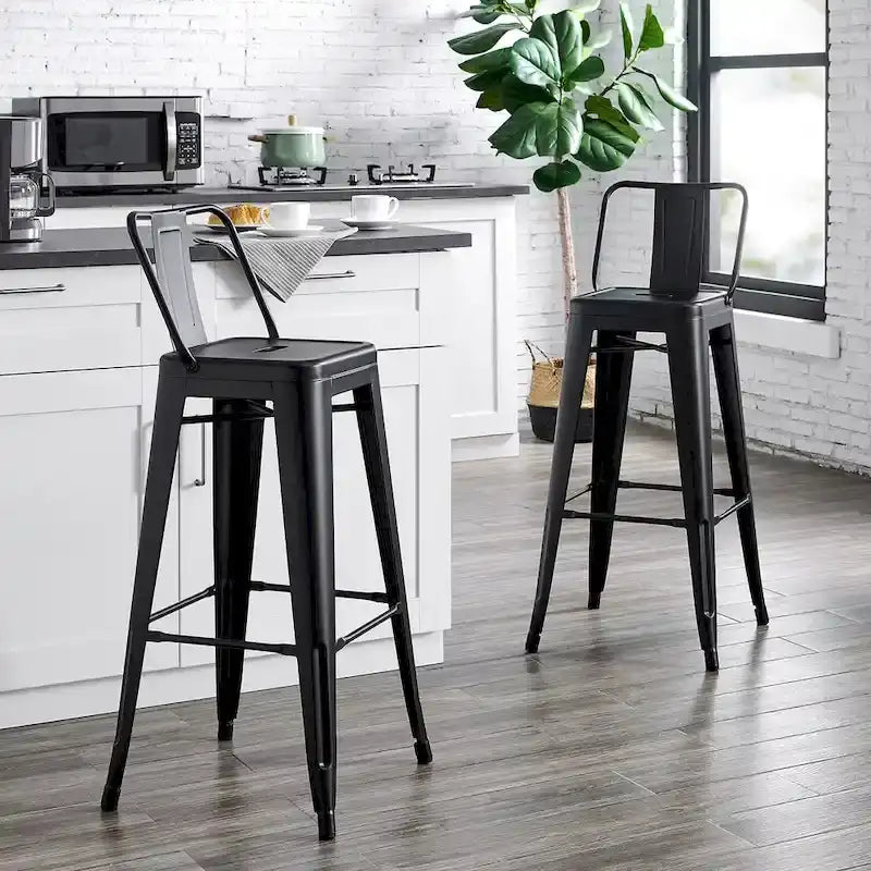 Tabouret de bar en métal AC Pacific de 30 pouces, lot de 2