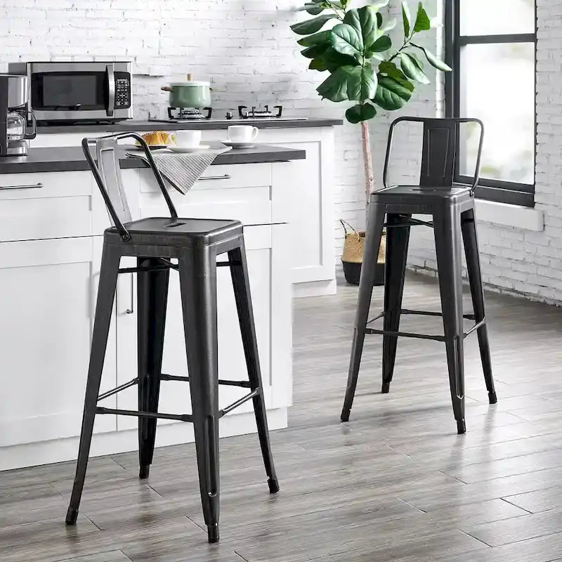 Tabouret de bar en métal AC Pacific de 30 pouces, lot de 2