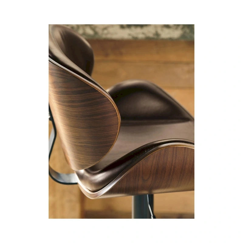 Tabouret de bar moderne et réglable Harley Signature Design by Ashley, marron et noir