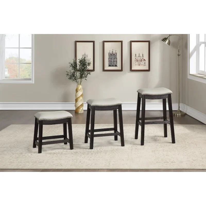 Tabouret de bar en PU gris, lot de 2