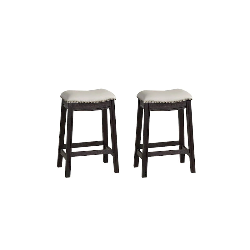 Tabouret de bar en PU gris, lot de 2