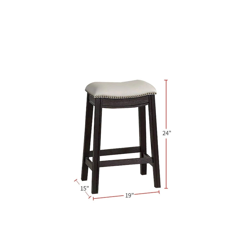 Tabouret de bar en PU gris, lot de 2