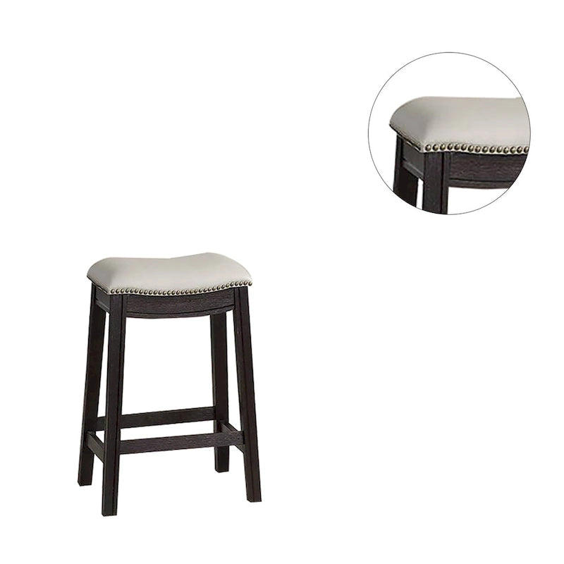 Tabouret de bar en PU gris, lot de 2